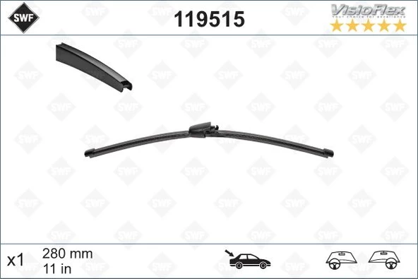 SWF VisioFlex Flat Blade X1 280 mm ARKA VW PASSAT 6 Variant 05 - POLO 5 TDI/ GTI Ltd Editio