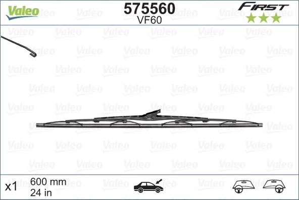 SİLECEK SÜPÜRGESİ 60cm x1 NORMAL TİP FİRST ÜNİVERSAL - 1