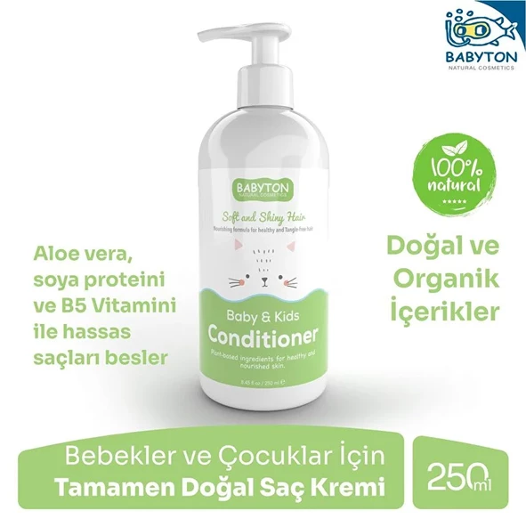 Babyton Bebek ve Çocuklar İçin Doğal Saç Kremi 250 ml