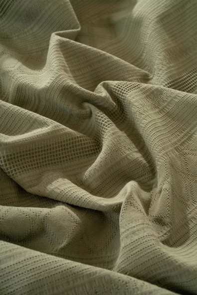 Rivaİstanbul Tziana Haki Yeşil Çift Kişilik Jakarlı Yatak Örtüsü Takımı 3 Parça Uyku Seti - Resim 5