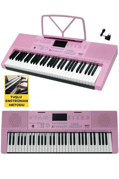 Midex PS-2300PK-PAK 61 Tuşlu Org Stand Kulaklık Pembe Başlangıç İçin Uygun - 3