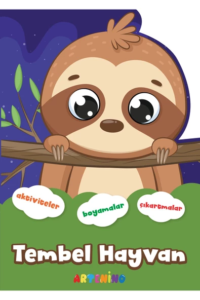 3+ YAŞ AKTİVİTELİ HAYVAN BOYAMA KİTABI - TEMBEL HAYVAN ürün görseli
