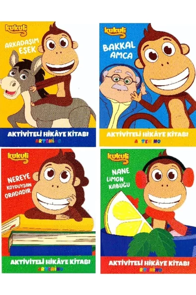 4+ YAŞ EĞİTİCİ EĞLENDİRİCİ KUKULİ AKTİVİTE VE HİKAYE KİTABI 4'LÜ SET ürün görseli