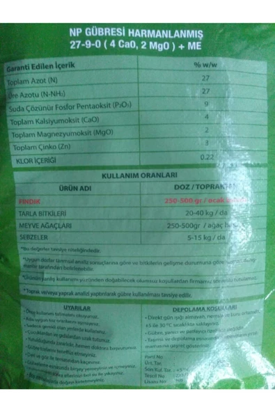 Meb Nutüre 25 Kg Harmanlanmış Np Gübresi, Azot, Fosfor, Kalsiyum, Magnezyum, Çünko Içerir - Resim 3