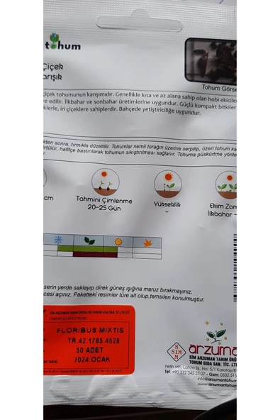 KOLUKISA TARIM KARIŞIK ÇİÇEK TOHUMU - Resim 5