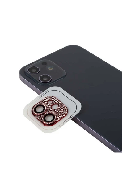 iPhone 11 Uyumlu YSF CL-08 Kamera Lens Koruyucu-Kırmızı