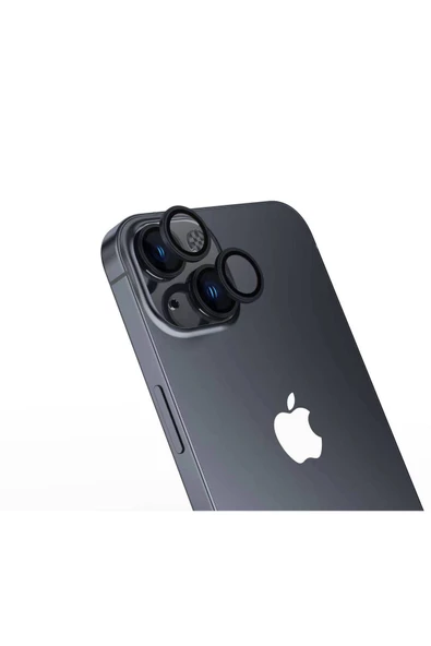 iPhone 15 Uyumlu YSF CL-15 Parmak İzi Bırakmayan Anti-Reflective Kamera Lens Koruyucu-Siyah