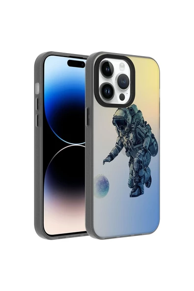 iPhone 14 Pro Uyumlu Kılıf Desenli Zore Dragon Sert Kapak (Astronot)