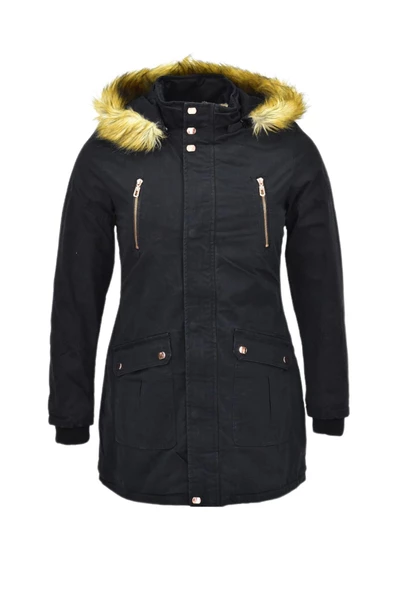 Kadın Spor Kanvas Kapüşonlu Parka M5300 BGL-ST03986 - Resim 8