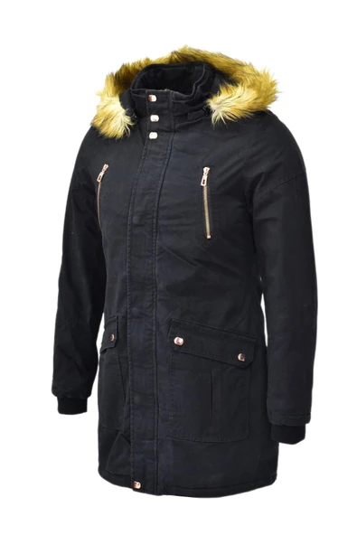 Kadın Spor Kanvas Kapüşonlu Parka M5300 BGL-ST03986 - Resim 6
