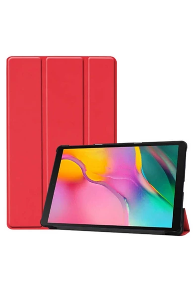 Galaxy Tab A 8.0 (2019) T290 Mkc Smart Cover Standlı 1-1 Kılıf-kırmızı