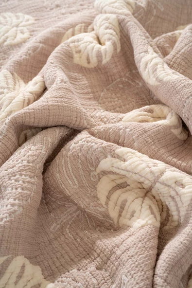 Rivaİstanbul Forest Bej Çift Kişilik 3 Parça 240x260 cm Pike Takımı Daily Set - Resim 6