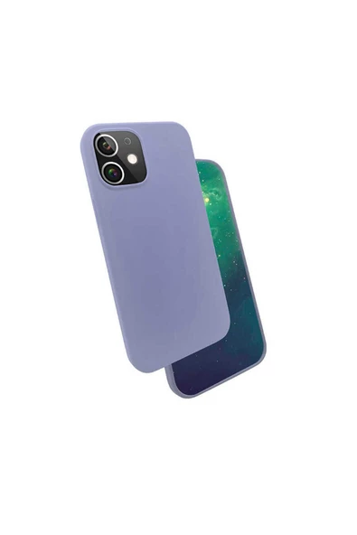 iPhone 12 Uyumlu Zore Silk Silikon-Lila