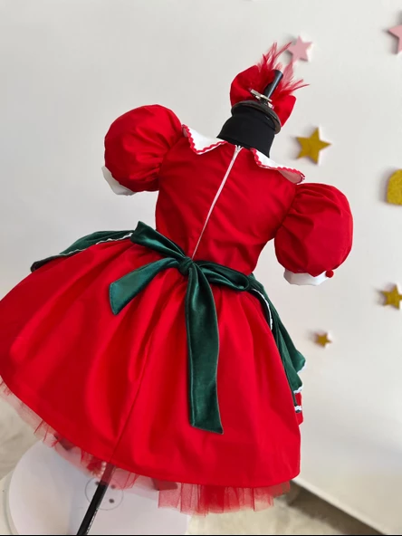 Noel Baba Kostümü - Küçük Çocuk ve Kız Çocukları için Noel Elbisesi, Şenlikli Noel Temalı Kıyafet, Cadılar Bayramı Kostümü - 7