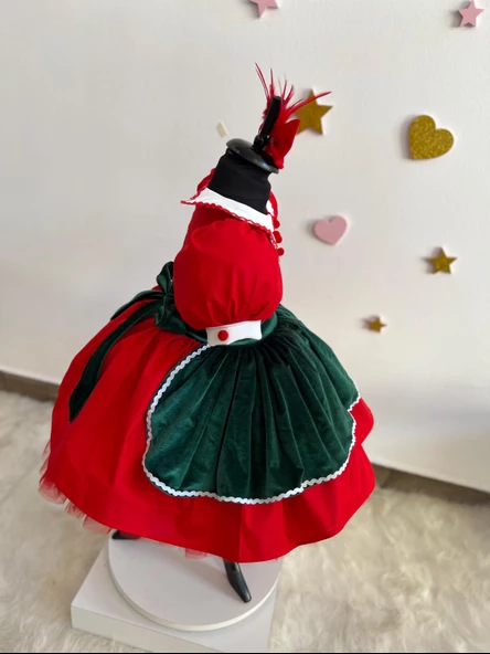 Noel Baba Kostümü - Küçük Çocuk ve Kız Çocukları için Noel Elbisesi, Şenlikli Noel Temalı Kıyafet, Cadılar Bayramı Kostümü - 4