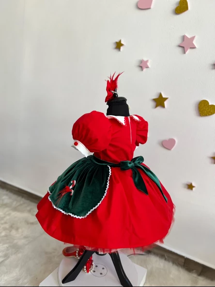 Noel Baba Kostümü - Küçük Çocuk ve Kız Çocukları için Noel Elbisesi, Şenlikli Noel Temalı Kıyafet, Cadılar Bayramı Kostümü - 5