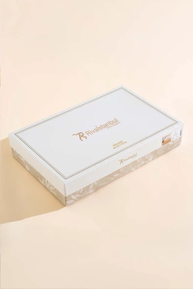 Brianna Bej Çift Kişilik %100 Pamuklu Nevresimli Yatak Örtüsü 7 Parça Çeyiz Seti - 8