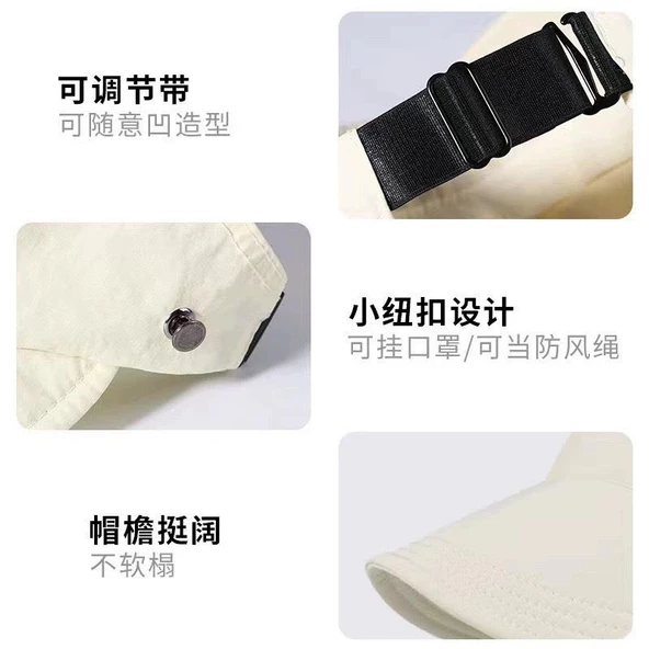 Valkyrie Geniş Vizör Güneş Koruyucu Kadın Şapka Maske Takma Düğmeli Tenis Spor Şapka Pembe - 2