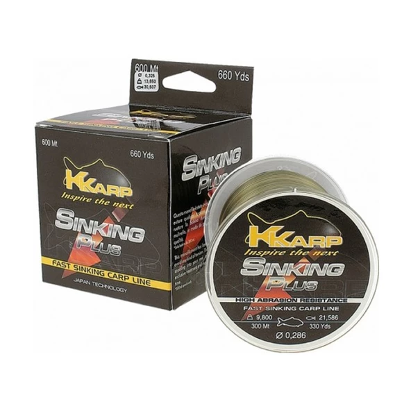 K-Karp Sinking Plus Serisi 600m Monofilament Misina Kalınlık (mm) : 0,40mm