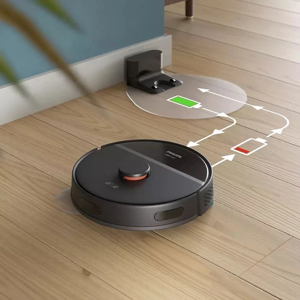 Philips HomeRun 3000 Serisi Aqua XU3000/01 Siyah Akıllı Robot Süpürge - 6
