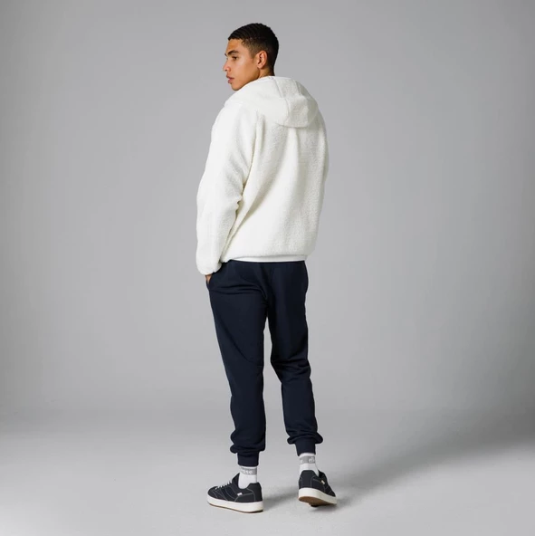 Ellesse Fermuarlı Kapüşonlu Erkek Beyaz Ceket EM250 - 3