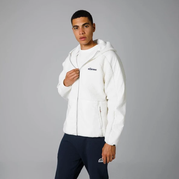 Ellesse Fermuarlı Kapüşonlu Erkek Beyaz Ceket EM250 - 5