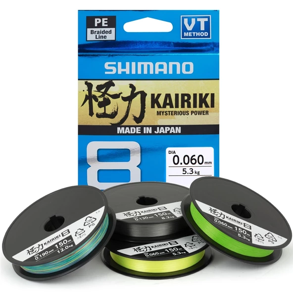 Shimano Kairiki 8B Multicolor 300m İp Misina Kalınlık (mm) : 0,19mm