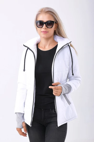 Günlük Su Geçirmez Kışlık Şişme Kadın Mont - Resim 2