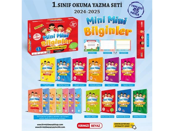 Kırmızı Beyaz Yayınları 1. Sınıf Mini Mini Bilginler Okuma Yazma Öğreniyor