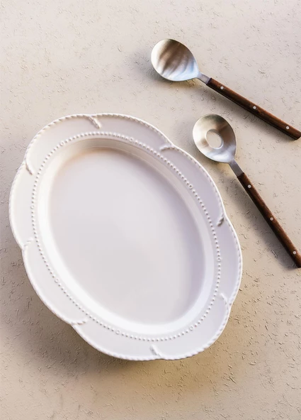 The Mia Grande Servis Tabağı Beyaz 41x31 cm GRD0012 - 3