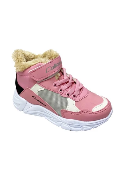 Callion 053 Deri Kürklü Filet Çocuk Spor Ayakkabı Pembe Buz ürün görseli 1