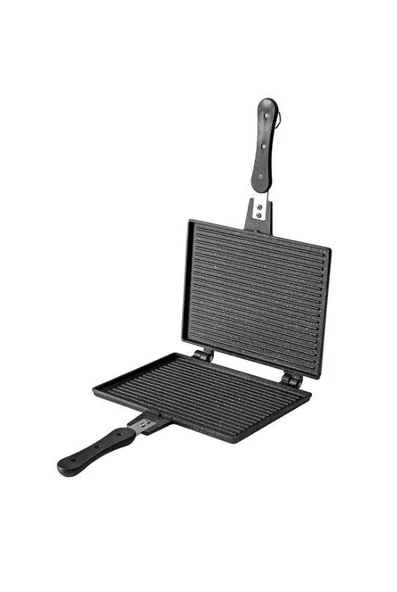 Nehir Alüminyum Döküm Lüks Maxi Büyük Boy Tost Tavası ( 26.5 x 20.5 cm) - 2