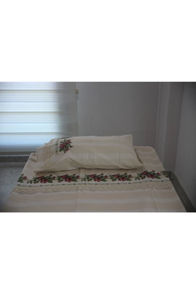buldanstore Kaneviçe Nevresim Takımı El Işlemeli Tek Kişilik (MOR) - 4