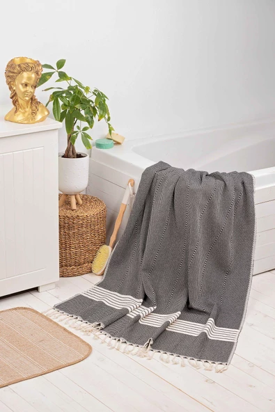 buldanstore Parıs Peştemal (LACİVERT) %100 Pamuk 95*180cm. Banyo Havlusu, Plaj Havlusu - 3