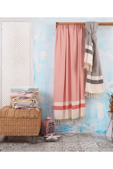 buldanstore Pier Peştemal (PEMBE) %80 Pamuk %20 Bambu 95x180cm. Banyo Havlusu, Plaj Havlusu - 2