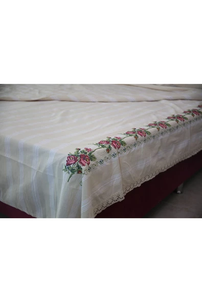 buldanstore Kaneviçe Nevresim Takımı El Işlemeli Tek Kişilik (KIRMIZI) - 4