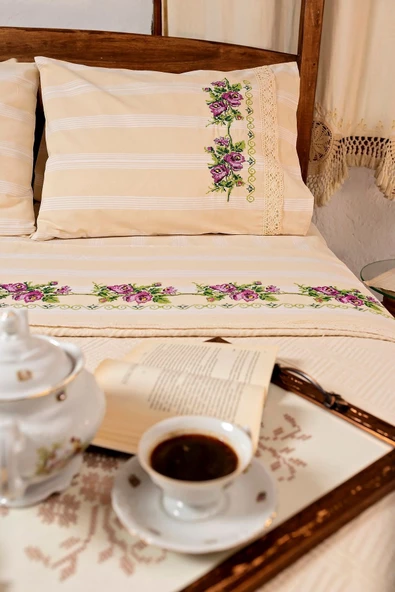 buldanstore Kaneviçe Pike Takımı El Işlemeli Çift Kişilik (MOR) - 2