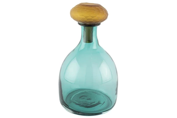 Mikasa Moor Turkuaz Amber Kapaklı Cam Vazo 17x28cm ürün görseli