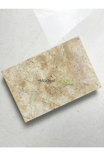 Modestmar Traverten Mermer Tepsi, Sunumluk gold top ayak 20x30cm - 4