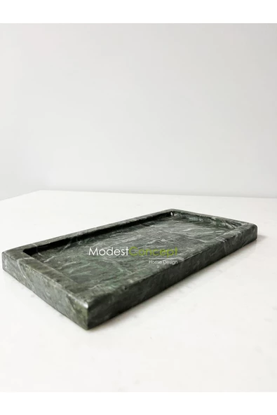 Modestmar Doğal Yeşil Mermer Tepsi  , Verde Guatemala Mermer Tepsi 15x30 - 2