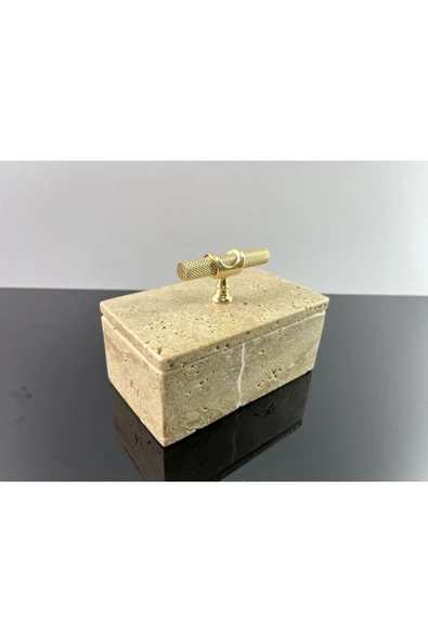 Modestmar Doğal Traverten Mermer Kase, Mermer Takılık, Organizer, Dekoratif Kase - 4