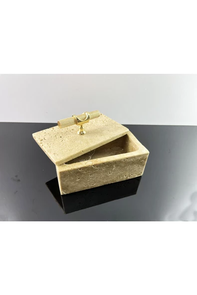 Modestmar Doğal Traverten Mermer Kase, Mermer Takılık, Organizer, Dekoratif Kase - 6