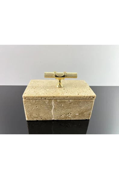 Modestmar Doğal Traverten Mermer Kase, Mermer Takılık, Organizer, Dekoratif Kase - 2