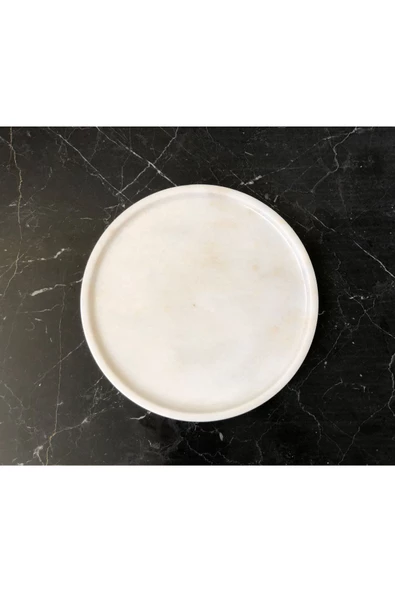 Modestmar Doğal Mermer Yuvarlak Tepsi Mrm0091 - 4