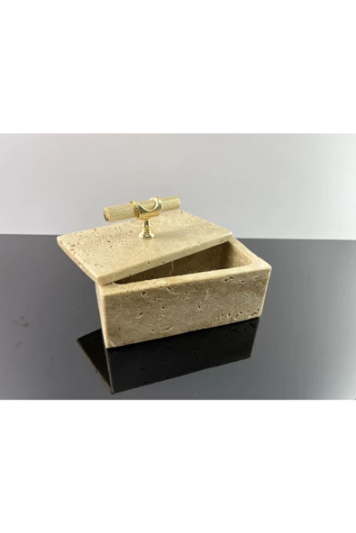 Modestmar Doğal Traverten Mermer Kase, Mermer Takılık, Organizer, Dekoratif Kase - 5