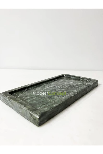 Modestmar Doğal Yeşil Mermer Tepsi  , Verde Guatemala Mermer Tepsi 15x30 - 3