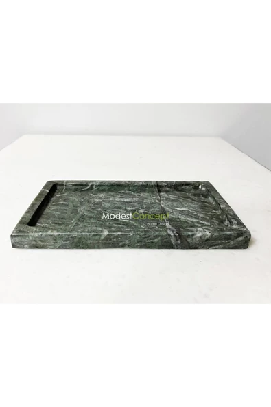 Modestmar Doğal Yeşil Mermer Tepsi  , Verde Guatemala Mermer Tepsi 15x30 - 4
