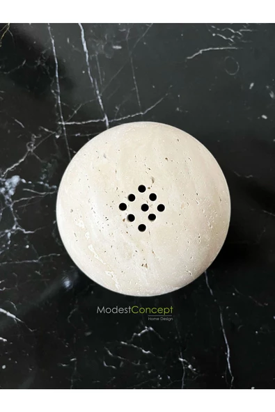 Modestmar Traverten Buhurdanlık, Mermer Buhurdanlık, Traverten Tütsülük, Yuvarlak Buhurdanlık - 3