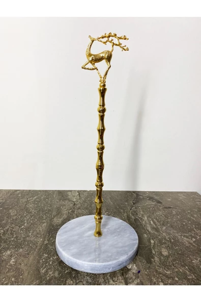 Modestmar Doğal Gri Mermer Havluluk Gold Geyik Objeli - 6