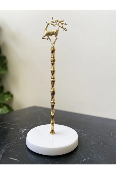 Modestmar Doğal Mermer Havluluk Pirinç Geyik Detaylı Gold Mrm0079 - 4